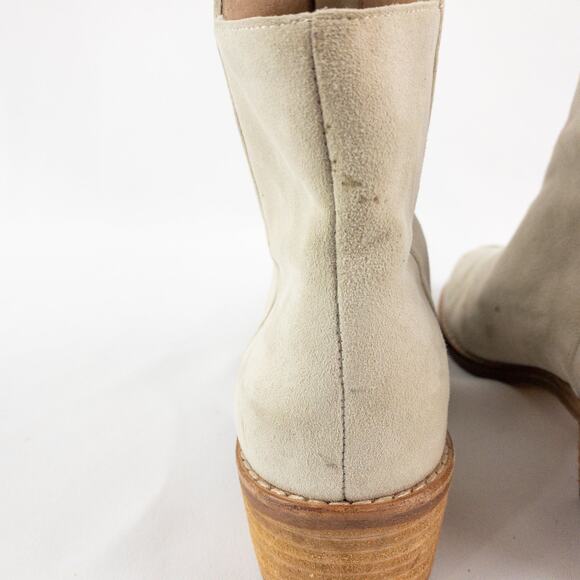 Anthropologie Matiko Mylvia Tan Suede Front Zip Ankle Boots Womens 6 - Picture 13 of 16